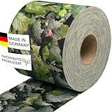 Zaundruck Sichtschutzstreifen Polyester - nachhaltiger Sichtschutz für Doppelstabmattenzaun - Motiv Windschutz 23,4 m x 19 cm - Sichtschutz-Rolle - Buchenhecke