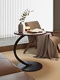 ZOYIZEN Beistelltisch Holz, Couchtisch Holz, Couchtisch Rund, Kleiner Beistelltisch C Form, Tischplatte Durchmesser 40cm, Höhe 60cm,Beistelltische fürs Sofa, Wohnzimmer