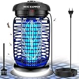 WUEAOA Insektenvernichter elektrisch mit LED Lampe, 4200V 15W UV Mückenlampe, Fliegenfalle elektrisch mückenfalle für Innen Außen, IPX4 wasserdichte, Insektenlampe für Mücken, Fliegen, Motten