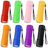 8 Stück Mini LED Taschenlampe Kinder, kleine Kinder Taschenlampe Handlampe mit Lanyard und 24 AAA Batterien, Camping Handlampe für Camping Outdoor Wandern Notfälle Kindergeburtstag Party Geschenke