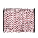 Karlak Elektrozaun-Stromkabel für Ranch, 500 M Elektrozaun-Stromseildraht für Bauernhof-Ranch-Pferde, Rinder, Schafe, Hunde, Hohe Leitfähigkeit, PE-Kunststoffseile und