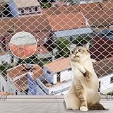 Katzennetz für Balkon, 10x3m Ohne Bohren Katzennetz, Transparent Vogelschutznetz, Transparentes Katzenschutznetz für Katzen, Drahtverstärkt Balkonnetz, zur Absicherung von Terrasse, Fenster und Türen