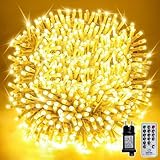 Soagrc Lichterkette Außen 800 LEDs 80M Warmweiß IP44 Wasserdicht Strombetrieben, Outdoor Lichterkette mit Fernbedienung 8 Modi Timer für Garten Balkon Weihnachten Hochzeit Party