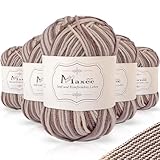 Maxee Handstrickgarn, 5x50 g Häkelgarn, Weicher Wolle zum Häkeln, Bunt Farbverlauf Acrylgarn zum Stricken