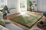 Taracarpet Flokati Teppich Langflor Kuscheliger Shaggy Weich Hochflor Wohnzimmer Schlafzimmer Home deko Modern Flauschig Anti-Rutsch Unterseite Grün 060x120 cm