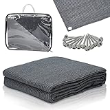 Ansobea Vorzeltteppich hochwertiger Camping Teppich 250x250cm,Zeltteppich Zeltunterlage bläulich-grau,Outdoor Campingmatte mit 12 Löchern, 13 Heringe und Tragetasche，Wohnwagen-Teppich