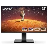 KOORUI 22 Zoll Gaming Monitor mit integrierten Lautsprechern, 100Hz, 1080p Bildschirm Aufhängbar, Rahmenlos, HDMI, Neigungsverstellbar, Augenpflege, VESA-Wandmontage Schwarz