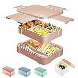CALIYO Brotdose Kinder mit Fächern,1550ml Lunch Box for Kids,Auslaufsicher Bento Box,