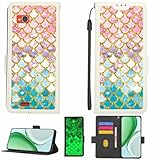 Kinetijy hülle Kompatibel Für ALCATEL ONE Touch View Hülle Case Handyhülle Schutzhülle [Mit 9H Härte HD Schutzfolie][RFID-Blockierung][Goldglitter + Leuchtend] LPT-YL