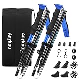 Anykuu Wanderstöcke Faltbar 2PCS Klappstab Nordic Walking Stöcke 7075 Aluminium Trekkingstöcke Verstellbar für Bergsteigen Wandern mit Tragetasche