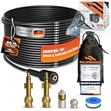 FALKENREIN® Rohrreinigungsschlauch 20m | Kompatibel mit Parkside und Bosch Hochdruckreiniger | Premium-Rohrreinigungsset, reinigt verstopfte Rohre und Abflüsse mühelos