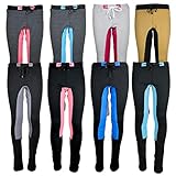 MS-Trachten Kinder Reitleggings Leni REIT Jogginghose Reithose Vollbesatz (Schwarz/Besatz Türkis, 134-140)