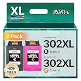 Glliter 302 XL Druckerpatronen Multipack 302XL Ersatz für HP 302 Druckerpatronen Schwarz und Farbe für HP Envy 4525 4520 4522 4524 Officejet 3830 3831 3833 3834 5230 Deskjet 3630 3636 3639 1110