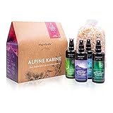 AllgäuQuelle® Bio Infrarotkabinen-Spray-Set mit 100% Bio-Raumduft 4x100ml - ✓ Allgäuer Erfrischung ✓ Allgäuer Naturluft ✓ Allgäuer Atemwohl ✓ Allgäuer Nachtruhe inkl. Bio-Duft-Säckchen