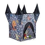 Relaxdays 10022463 Spielzelt Kinder Spukschloss, Kinderzelt für Mädchen und Jungen, ab 3 Jahren, HxBxT: 132 x 110 x 110 cm, grau