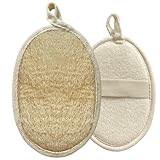 LAC FOR YOU Luffa Schwamm Körper – 2er Set Badeschwamm & Duschschwamm Körper 16×11 cm + 12×8 cm, Natürlicher Peeling Schwamm - Loofah Sponge Body Scrubber für Damen & Herren