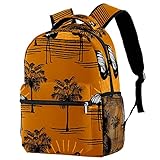 Schulrucksäcke für Teenager, Schüler, lässiger Tagesrucksack, Laptoptasche, ästhetischer Kompass, in Flasche, Tattoo, Mehrfarbig 02,