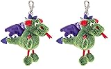 Schaffer Knuddel Mich! 0223 Plüsch Schlüsselanhänger Drache Florian, 9 cm, Grün (Packung mit 2)