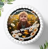 Tortenbild, Zuckerbild Personalisiert Tortenaufleger mit eigenem Foto und Text frei gestalten, Essbares Foto für Torten, Tortenbild zum Geburtstag, Tortenaufleger Ø 20cm - 9533.9