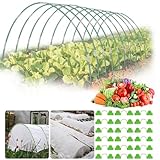 60 Stück Gewächshausreifen Fiberglas,10-Sätze von 8.5 FT Langen Garten Reifen, rostfreie Fiberglas Gewächshaus Reifen wachsen Tunnel für Garten Netting, DIY Pflanze Unterstützung Garten Pfähle