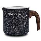 NAVA Milchtopf 1 L | Stielkasserolle mit Granitbeschichtung Nature zum Aufkochen von Milch | Schmelzen von Schokolade