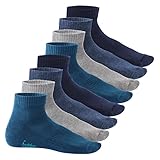 Footstar Damen & Herren Kurzschaft Socken mit Frottee-Sohle (8 Paar) Sneak It! - Jeans 47-50