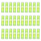 Kisangel 50 Stück Kleiner Wasserwaage Rund Fluoreszierende Schnurwasserwaage 8x35mm Präzises Nivellierzubehör für Heimwerker und Profis