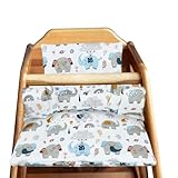 Kids Sitzkissen, 186G Reine Baumwolle Wasserdicht Atmungsaktiv Sitzkissen, Einfache Befestigung am Kinderstuhl, Hochstuhlauflage Kissen Sitzbezug für Stokke Tripp Trapp Hochstuhl