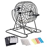 Fenayuu Bingo Spieleset, Bingo Spiel Metalltrommel 18 Bingotickets 75 Kugeln 150 Chips Spielbrett, Chips Für Familienfeiern, Gruppenpartys, Büro, Schule, Geburtstage, Feiertage & Veranstal