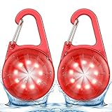 Taximi LED Blinklicht Sicherheitslicht IP68 Wasserdicht USB Aufladbar Sicherheit Licht für Kinder Schulranzen Nachtläufer Bergsteiger Hunde Leuchtanhänger Clip Dauerlicht und Blinklicht 2er