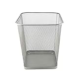 D.RECT Papierkorb aus Drahtgeflecht | Abfalleimer | Drahteimer | Büro Mülleimer | Papiereimer, Büroeimer Mesh eckig 18L silber
