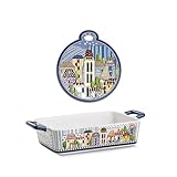 EGAN Set Auflaufform Land Mio blau 24,5 × 13 cm mit Untersetzer Land Mio Blau 17 x 19 cm