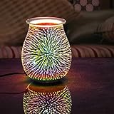 Candle-Brothers elektrische Duftlampe „Jupiter“ mit Farbspiel I Elektrische Duftlampe für Melts im modernen 3-D Lichtdesign für Zuhause I Inkl. Glühbirne und abnehmbaren Glaseinsatz