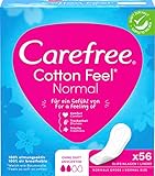Carefree Cotton Feel Normal Slipeinlagen, 56 Stück (1 Packung) (Verpackung kann variieren)