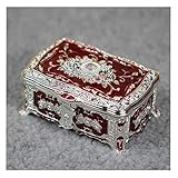 QTYQWC Juwelierschachteln Vintage Metall Schmuckschatulle kleine Schmuck Schmuck Schmuck für Ringe Ohrringe Halskette Antike Schmuck Kedenske Geschenkkoffer Juwelier Organizer (Schmuckschachtel T)