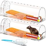 TAKRINK Mausefalle Lebend 2 Set Professionelle Kastenfalle Lebendfallen Wiederverwendbar Kein Kontakt mit Ratten Maus Hochsensibel für mäuse für in der Küche im Garten im Lager