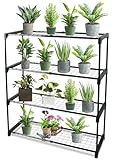 DIVCHI 4-stöckige Gartenregale | Regal | Gewächshausregal | Schuppenregal | Pflanzenregale | Garagenregal | Gewächshaus-Inszenierung – einfache Montage ohne Werkzeug