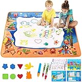 ALLCELE Aqua Wasser Doodle Matte ab 1 2 3 4 5 6 Jahre alt Junge Mädchen, Magic Doodle Malmatte 100*70cm XL Drawing Painting Matte für Kinder Baby Toddler