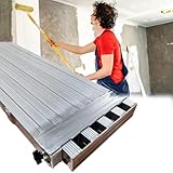 Verstellbare Teleskop-Aluminium-Arbeitsplatte, robuste Gerüstplattform mit Querstrebe für sicheren Zugang zur Leiter und rutschfeste Stabilität, ideal für Bau- und DIY-Projekte
