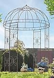 Dekoleidenschaft Metall-Pavillon „Romance“ im Antik-Stil, 2x3 m, Vintage Gartendeko, Retro Außen-Dekoration, Gartenpavillon, Rosenpavillon, Pergola, Rankpavillon