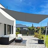 LOVE STORY Sonnensegel 3x4m Wasserdicht Rechteckig Anthrazit Sonnenschutz Windschutz PES Polyester,95% UV-Schutz für Außenbereich, Terrasse, Balkon, Garten, Party-Aktivitäten