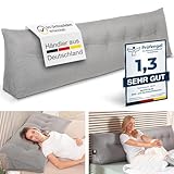 maxVitalis Rückenkissen, Keilkissen für Bett und Sofa geeignet, Lendenkissen, dreieckiges Lesekissen, Kissen mit abnehmbarem und waschbarem Bezug, mit praktischem Seitenfach, 200 cm breit