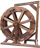 Wasserrad Brunnen Holz Design Brunnen Feng Shui Räder Hof Dekorative Outdoor für Balkon Terrasse Garten Brunnen - mit Ständer ||M
