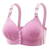 Damen-BH mit großem vorne, zum Stillen, ohne Stahlring, Raffung, Seitenfalte, dünne Körbchen, Tank-Top-BH Sieh An (Purple, 44)