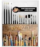 LOVEART Set - 15 Künstlerpinsel (rund und flach)