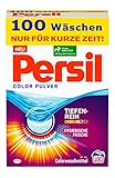 Persil Color Pulver (100 Waschladungen), Colorwaschmittel mit Tiefenrein-Plus Technologie bekämpft hartnäckigste Flecken, Waschpulver für leuchtende Farben