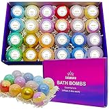 Fafamara 24 Stück Badebomben Geschenk, Bio-Badekugeln mit natürlichen Inhaltsstoffen für sie/ihn/Freundin/Ehefrau zum Geburtstag und zu Ostern