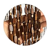 Handgefertigter Holzperlen-Türvorhang für Heimdekoration, Vintage-Stil, Raumteiler, Türtrennwand, Wandbehang, Dekoration, handgewebtes Paneel für Privatsphäre und Stimmung