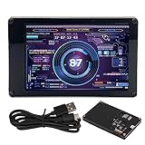 3,5-Zoll-IPS-USB-Bildschirm-Temperaturanzeige, PC-CPU-RAM-Datenmonitor, Anpassbares Layout, für RasPi, Linux, Geeignet für Aida64, Augen, Automatische Abschaltung