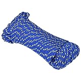 Homgoday Bootsseil Ankerleine Festmacher Tauwerk Seil Tau Geflochten Flechtleine Gartenseil Outdoorseil Allzweck Seil für Bootsport Segeln Polyester Blau 3 mm 25 m Polypropylen